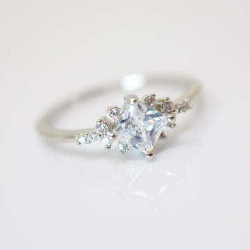 CZ Dainty Proposal Ring, Statement Ring, Engagement Ring, Two Ring Set, Promise Ring For a Friend, Friendship ring.